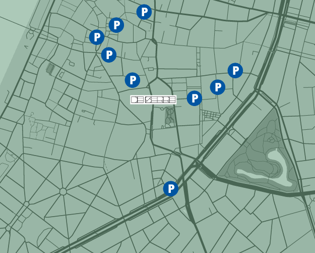 Map met parkings in de buurt van De Serre